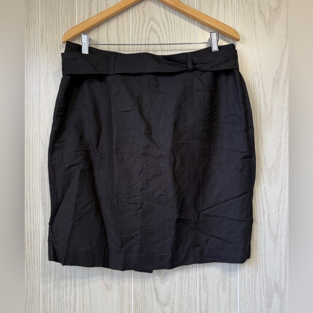 Adrienne Vittadini Black Linen Blend Utility Button Skirt Size 12 NWT - Picture 4 of 5